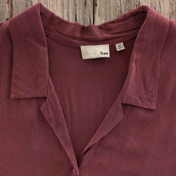 Aritzia Wilfred Free Tie Front Blouse Dusty Rose Women's Medium - Picture 3 of 6
